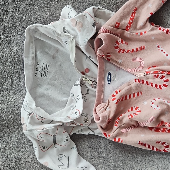 Bundle of 2 Baby Girl 6 Month Zipper Jammies - Picture 7 of 7